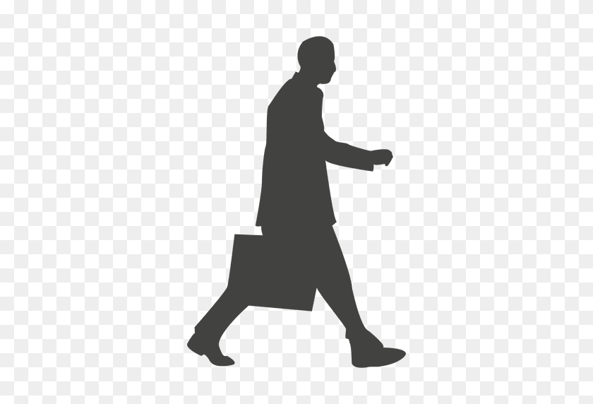512x512 Woman Walking Fast Silhouette - Business People Walking PNG