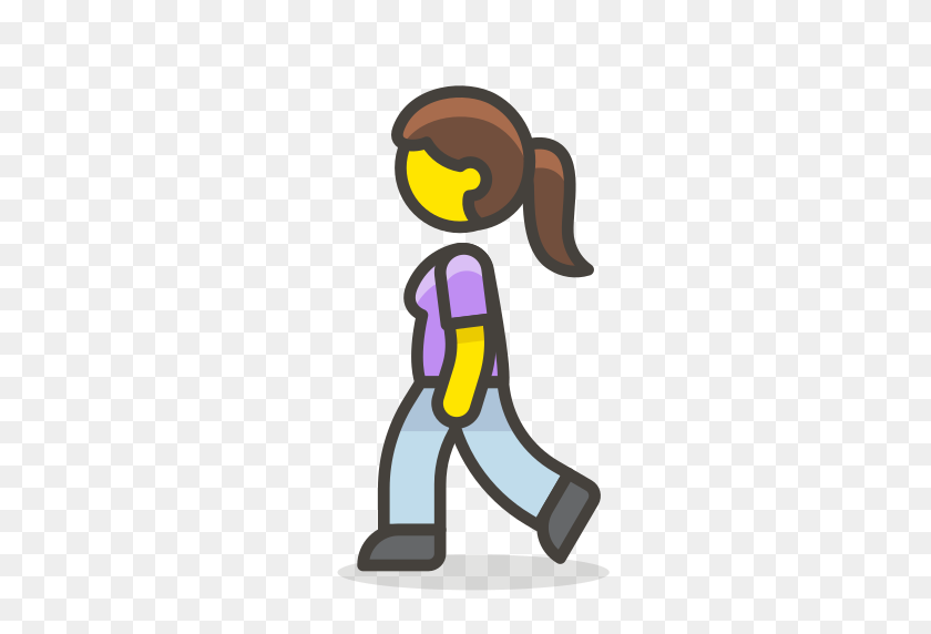 512x512 Woman, Walking Icon Free Of Free Vector Emoji - Girl Walking PNG