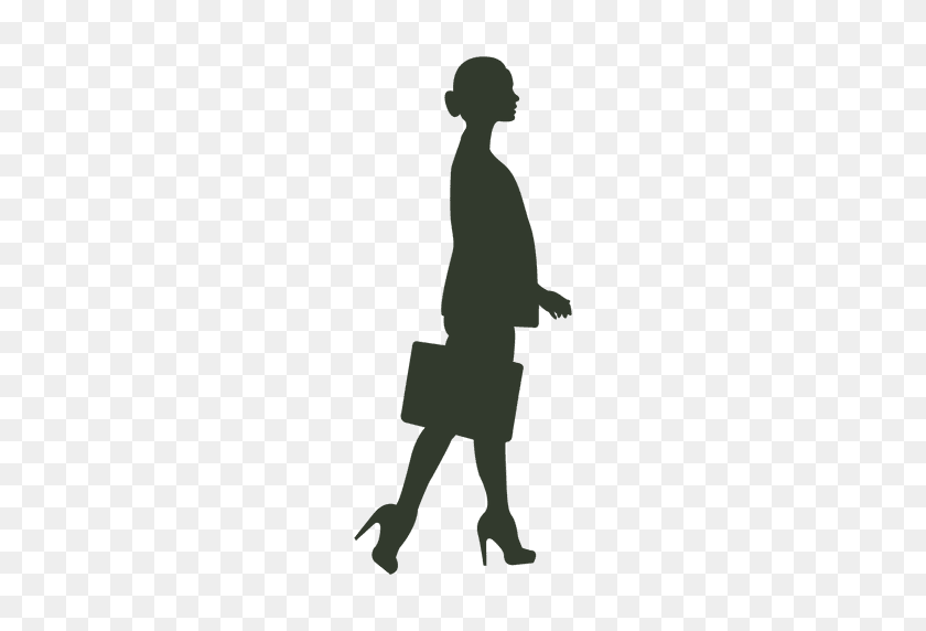 512x512 Woman Walking Pose Silhouette Executive - Woman Walking PNG