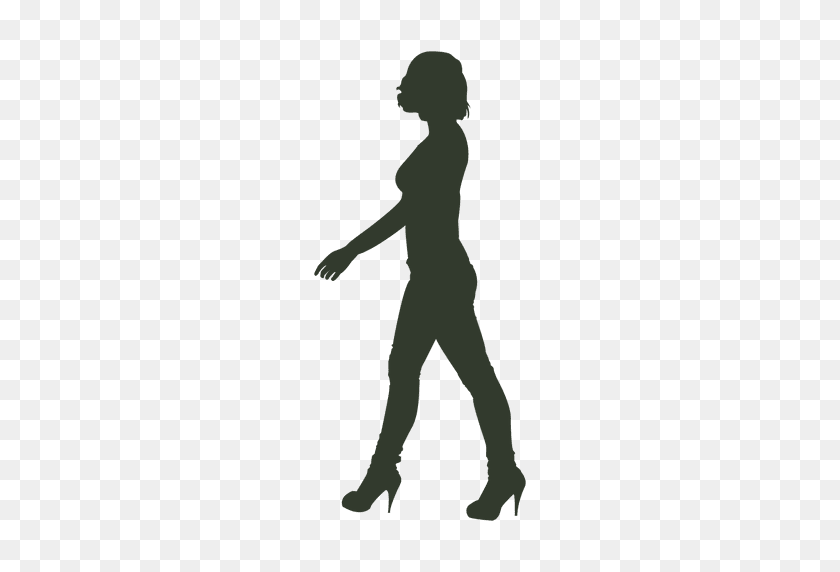 512x512 Woman Walking Pose Silhouette Gaze - Woman Walking PNG