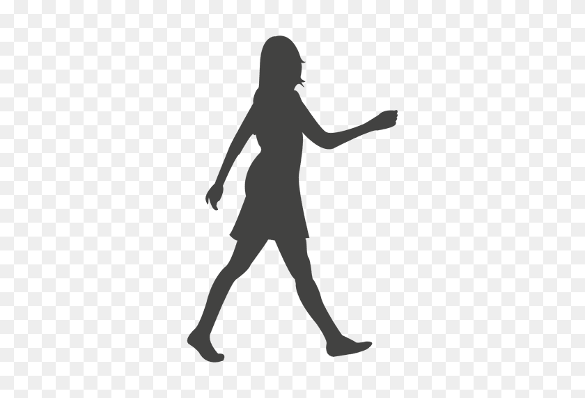 512x512 Woman Walking Rush Silhouette - Model Silhouette PNG