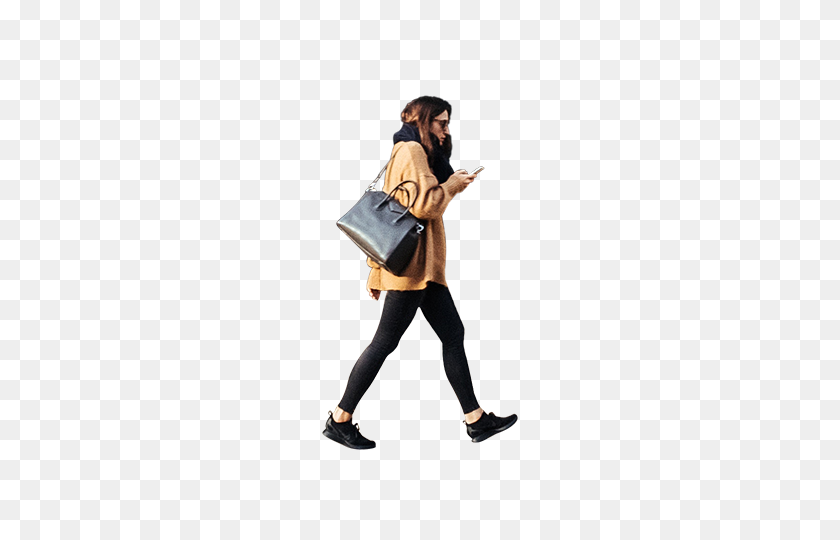316x480 Mujer Caminando Smartphone De La Arquitectura De La Gente - Mujer Caminando Png