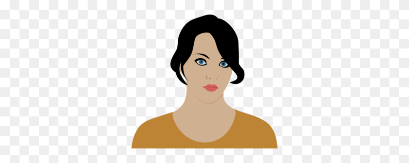 300x276 Woman With Dark Brown Hair Clip Art - Woman Face Clipart