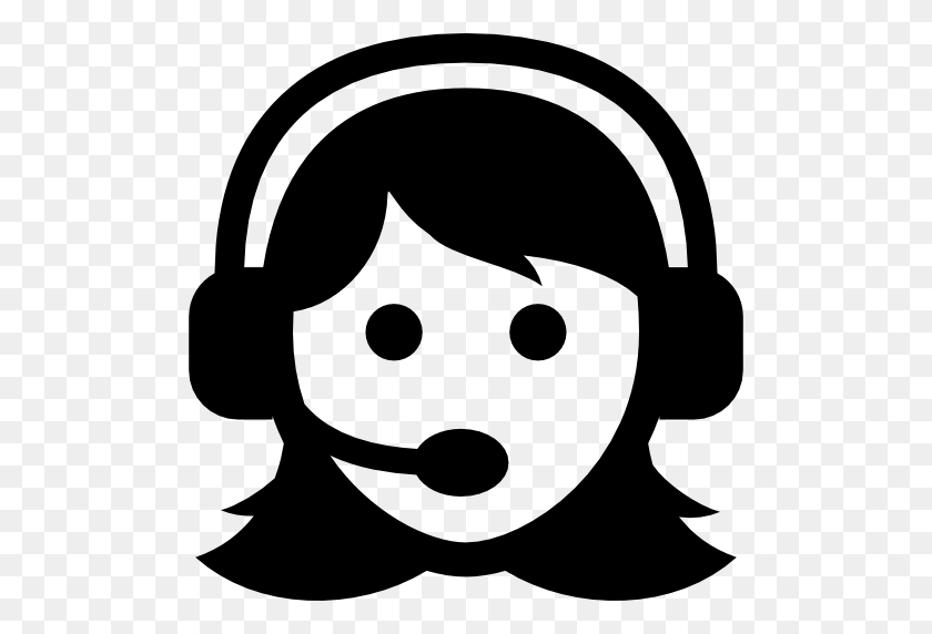512x512 Woman With Headset - Arrival Clipart