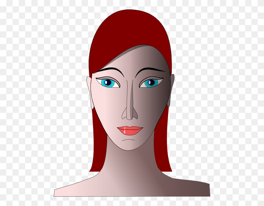498x597 Mujer Con Cabello Rojo Y Ojos Azules Cliparts Download - Ojos Azules Clipart
