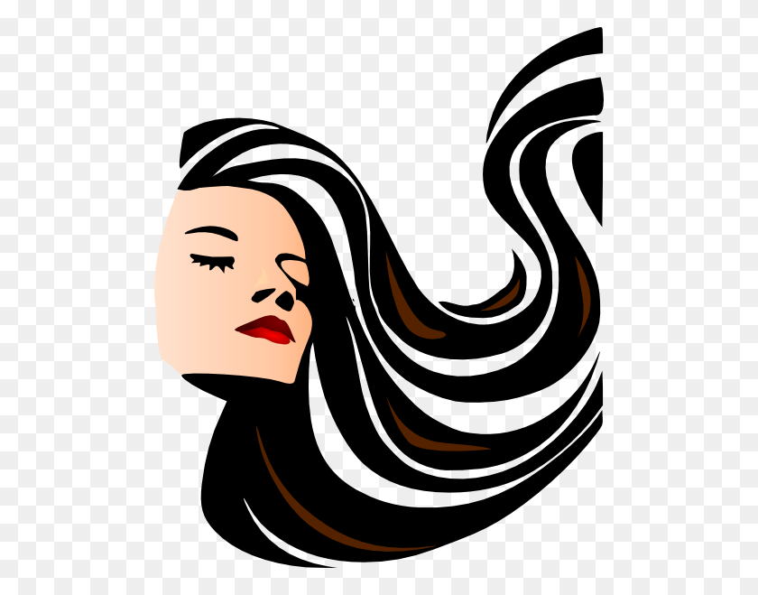 498x599 Woman With Shiny Long Hair Clip Art - Long Hair Clipart