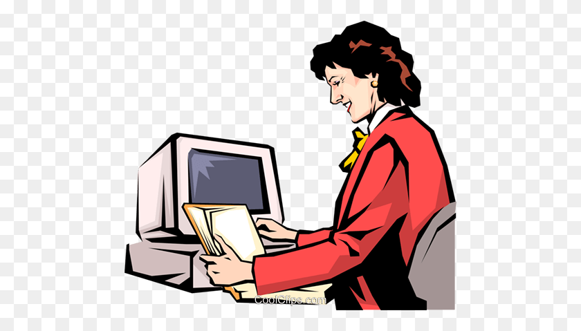 480x419 Woman Working - Working Woman Clipart