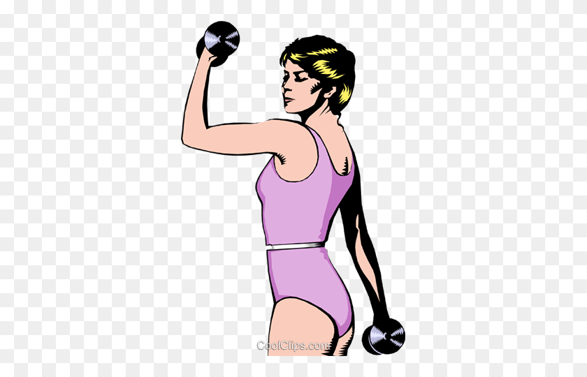 321x480 Woman Working Out Royalty Free Vector Clip Art Illustration - Workout Equipment Clipart