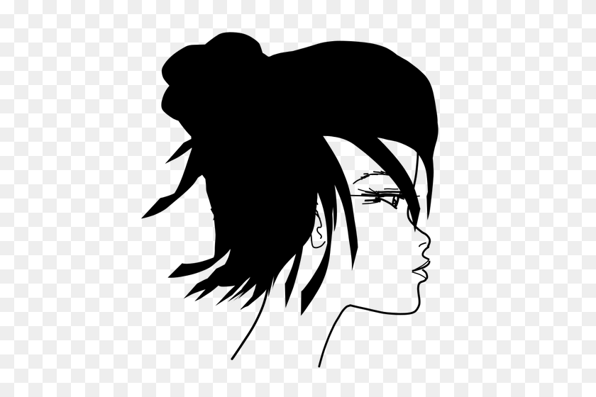 500x500 Woman's Face With Black Hair - Afro Hair Clipart