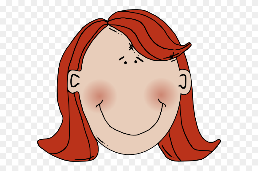 600x498 Womans Face With Red Hair Clip Art - Short Person Clipart