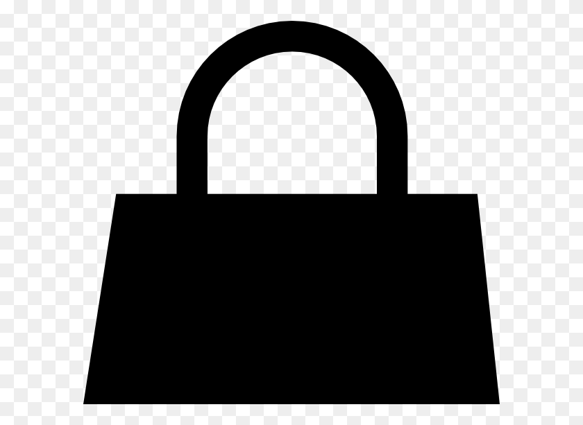 600x553 Women Bag Clip Art - Shopping Bag Clipart Black And White