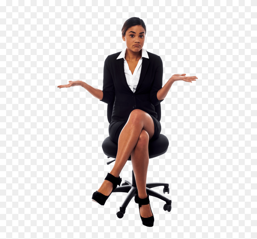 480x722 Women In Suit Png - Person Sitting In Chair PNG