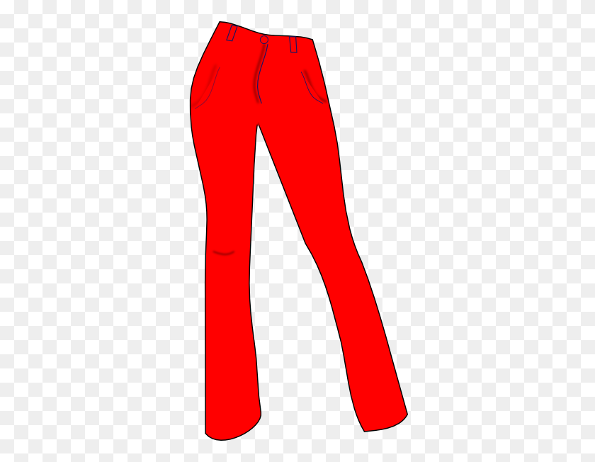 312x592 Pantalones De Mujer Rojo Clipart - Jeans Clipart