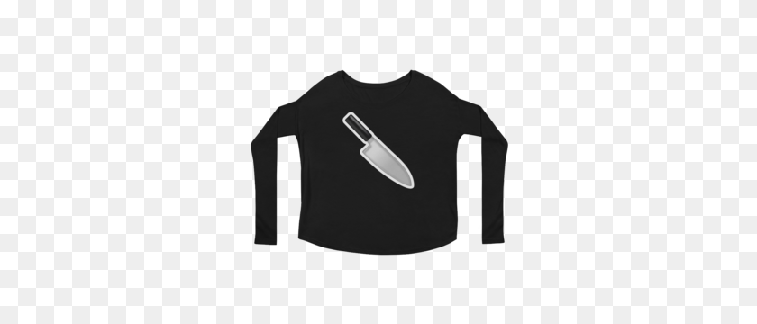300x300 Women's Emoji Long Sleeve T Shirt - Knife Emoji PNG