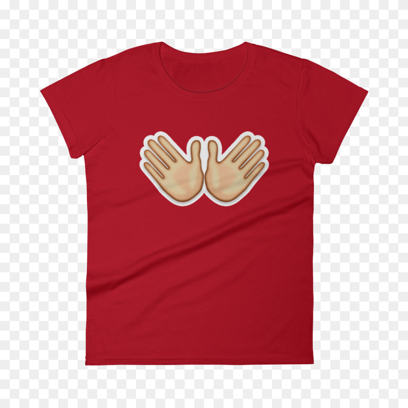 1000x1000 Women's Emoji T Shirt - Open Hands PNG