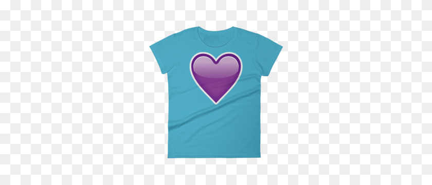 300x300 Camiseta Emoji Para Mujer - Corazón Púrpura Emoji Png