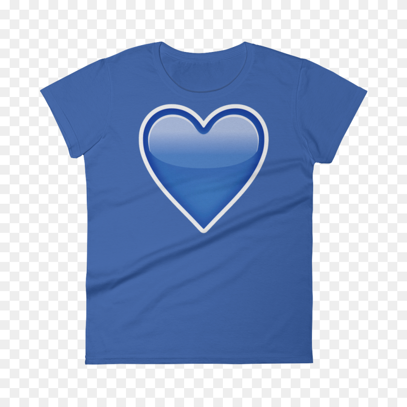 1000x1000 Women's Emoji T Shirt - Blue Heart Emoji PNG