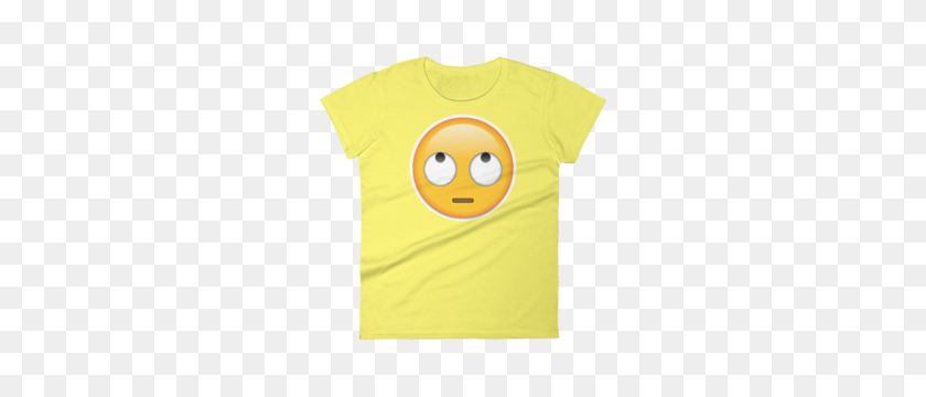 300x300 Women's Emoji T Shirt - Eye Roll Emoji PNG