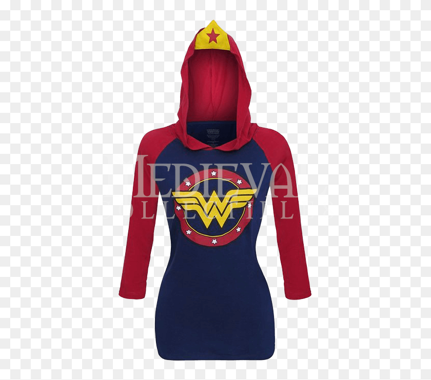 681x681 Wonder Woman Raglan Hoodie With Crown - Wonder Woman Crown PNG