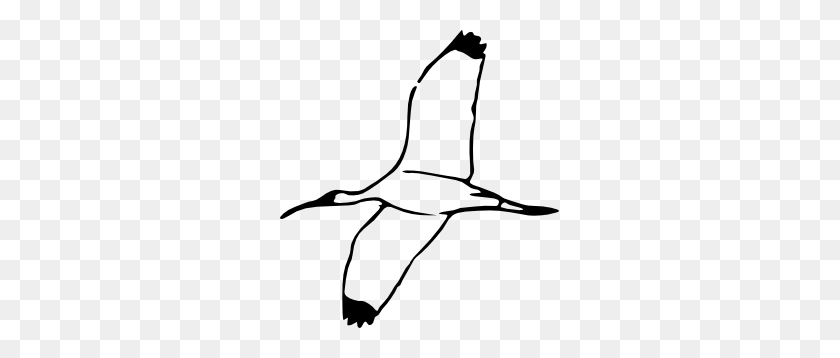 279x298 Wood Ibis Clip Art - Seagull Clipart Black And White