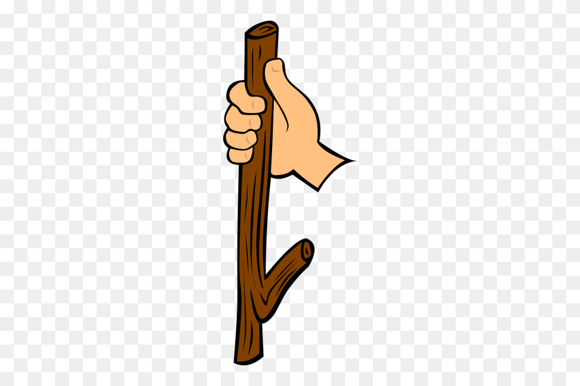 194x500 Wood Stick In Hand Vector Clip Art - Wood Clipart