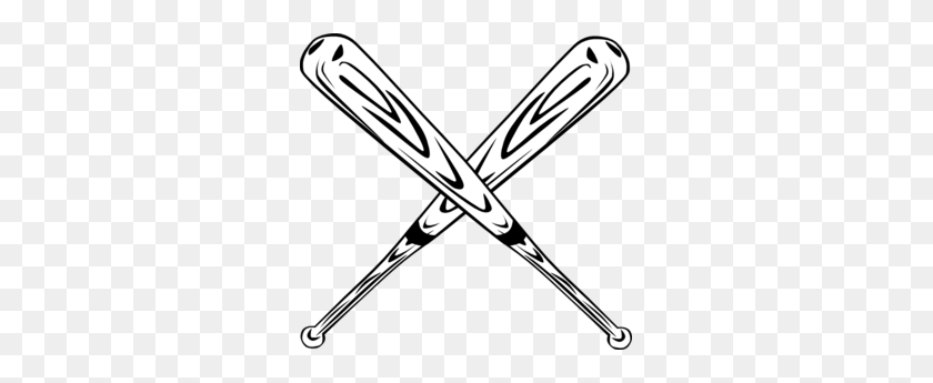 299x285 Wooden Bats Clip Art - Wood Clipart Black And White