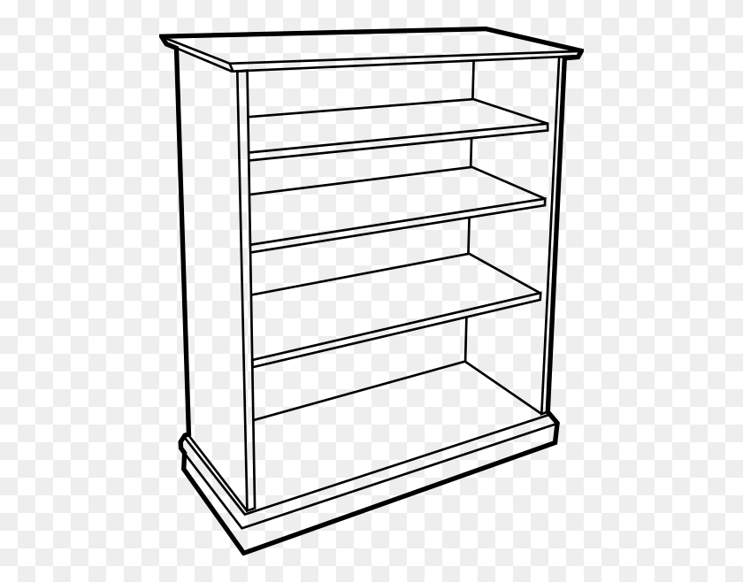480x598 Wooden Bookcase Clip Art Free Vector - Vacuum Clipart Black And White