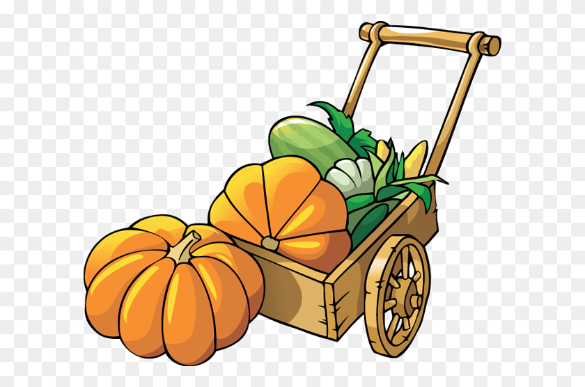 600x496 Wooden Cart Full Of Pumpkins Gift Tags Clip Art - Scarecrow PNG
