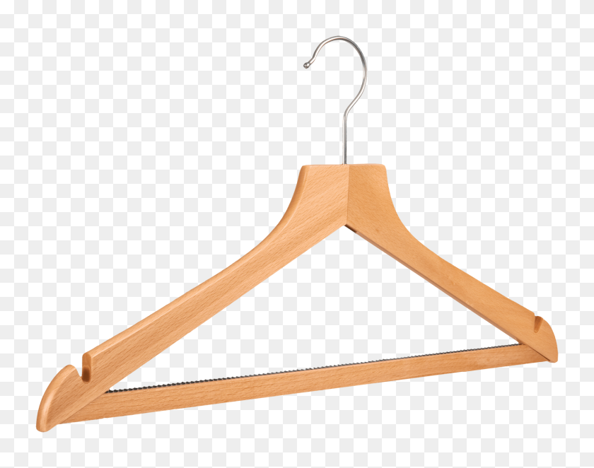 1500x1159 Wooden Clothes Hanger Transparent Png - Hanger PNG