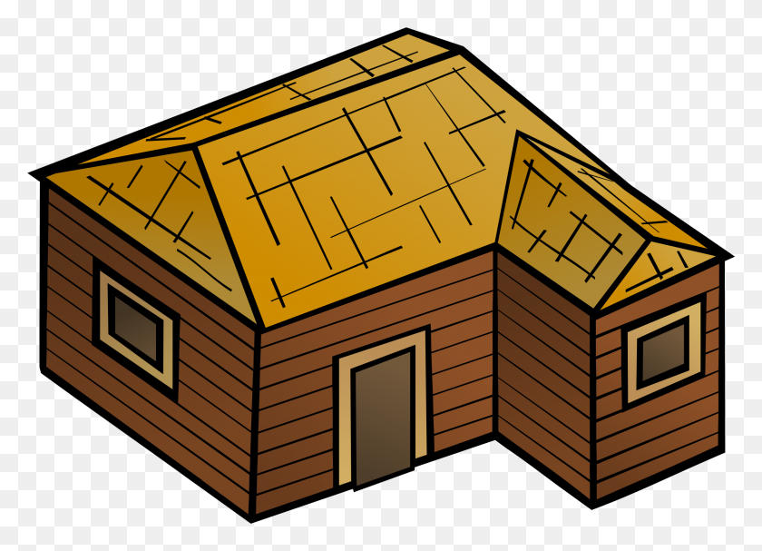 2400x1684 Wooden House Vector Clipart Image - House Vector PNG