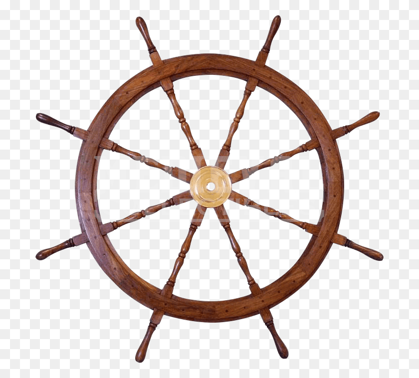 698x698 Wooden Inch Ship Wheel - Ship Wheel PNG