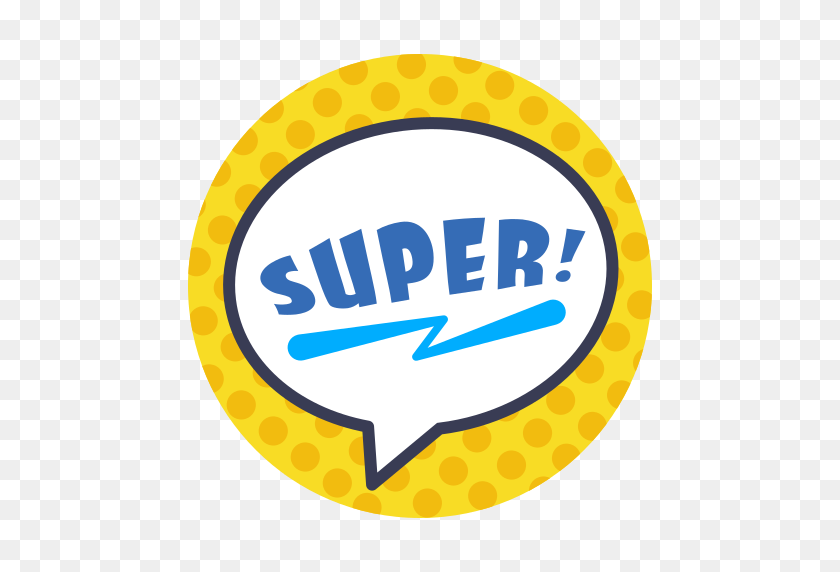 512x512 Word, Super, Sticker Icon Free Of Photo Stickers Words - Super PNG