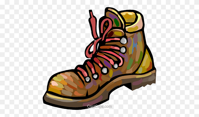 480x433 Work Boots Royalty Free Vector Clip Art Illustration - Work Boot Clipart