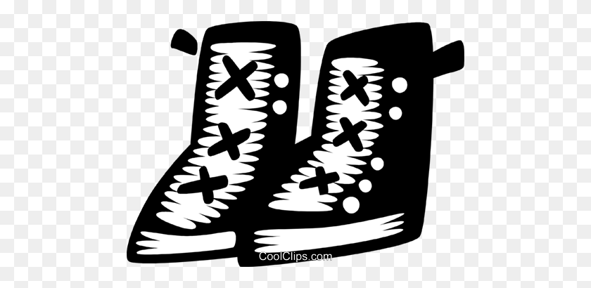 480x350 Work Boots Royalty Free Vector Clip Art Illustration - Work Boot Clipart