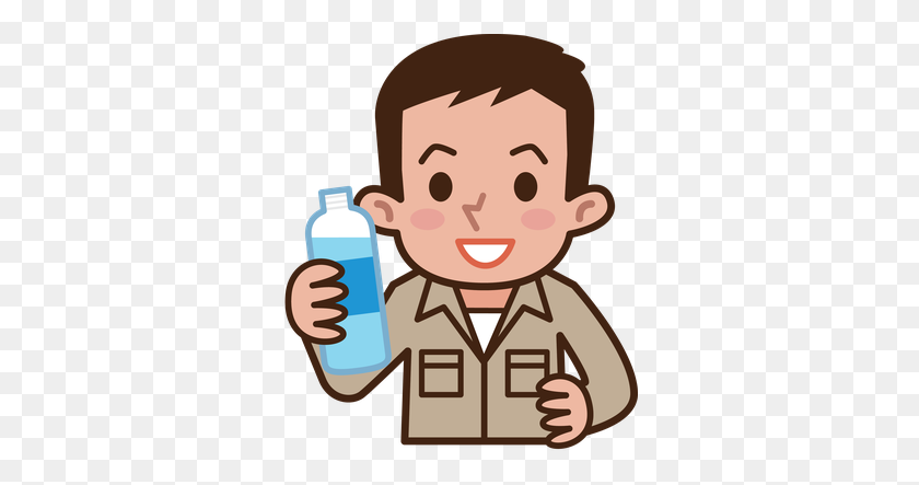 326x383 Worker Drinking Water - Drinking Water Clipart