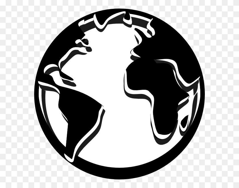 600x600 Мир Черно-Белый Глобус Карта Клипарт Черный И Белый Бесплатно - Мир Клипарт Черный И Белый