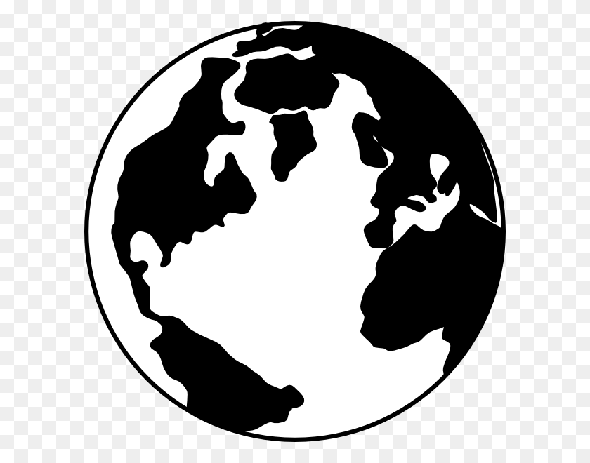 600x600 Мир Глобус Черно-Белый Клипарт Ребенок - Мир Клипарт Черный И Белый