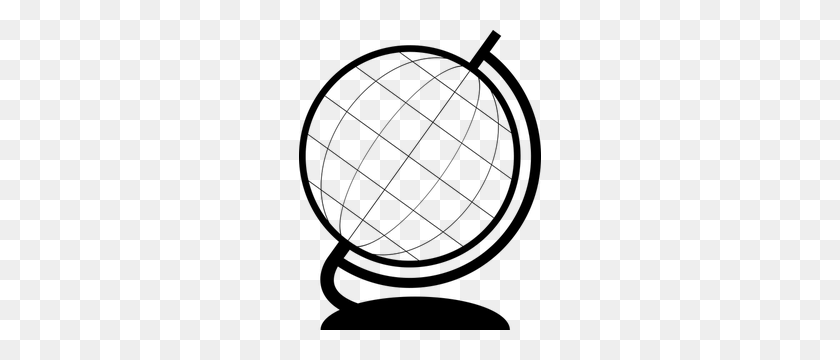 242x300 Мировой Глобус Контур Картинки - Глобус Черно-Белый Клипарт