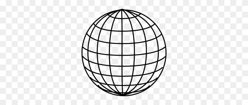 288x298 World Map Clip Art Black And White - Vintage Globe Clipart