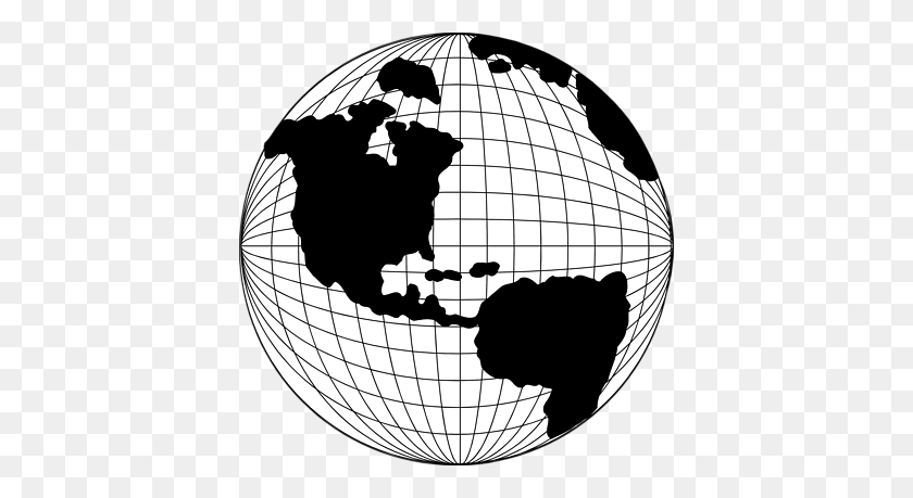 400x399 World Map Clip Art Black And White - World Map Clipart