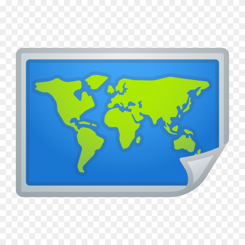 1024x1024 Значок Карты Мира Ното Эмодзи Путешествие Набор Иконок Google - Мир Эмодзи Png