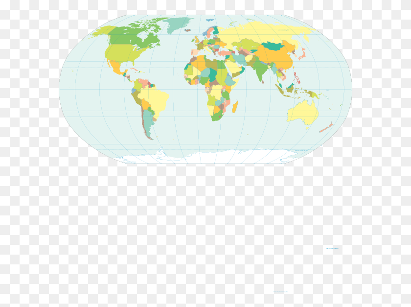 600x567 World Map In Colors - World Map Vector PNG