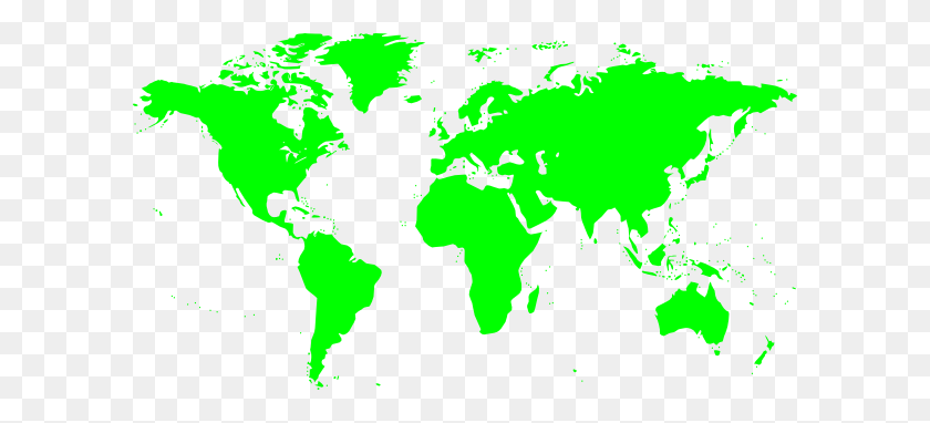 600x322 World Map In Green Clip Art - World Map PNG