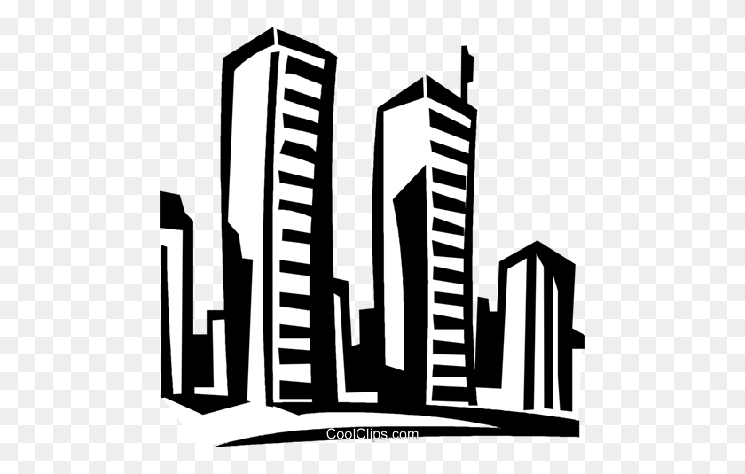480x475 World Trade Center Royalty Free Vector Clip Art Illustration - Skyscraper Clipart