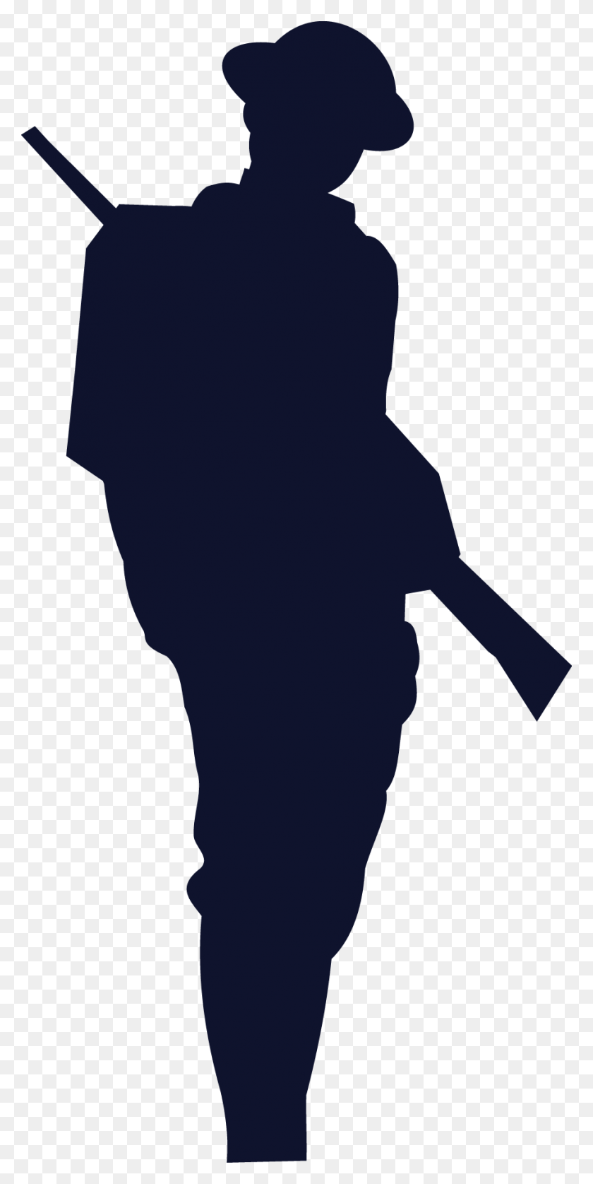 901x1866 World War Clipart - Soldier Silhouette PNG