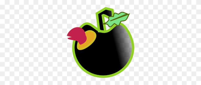 282x297 Worm And Black Apple Clip Art Free Vector - Black Apple Clipart