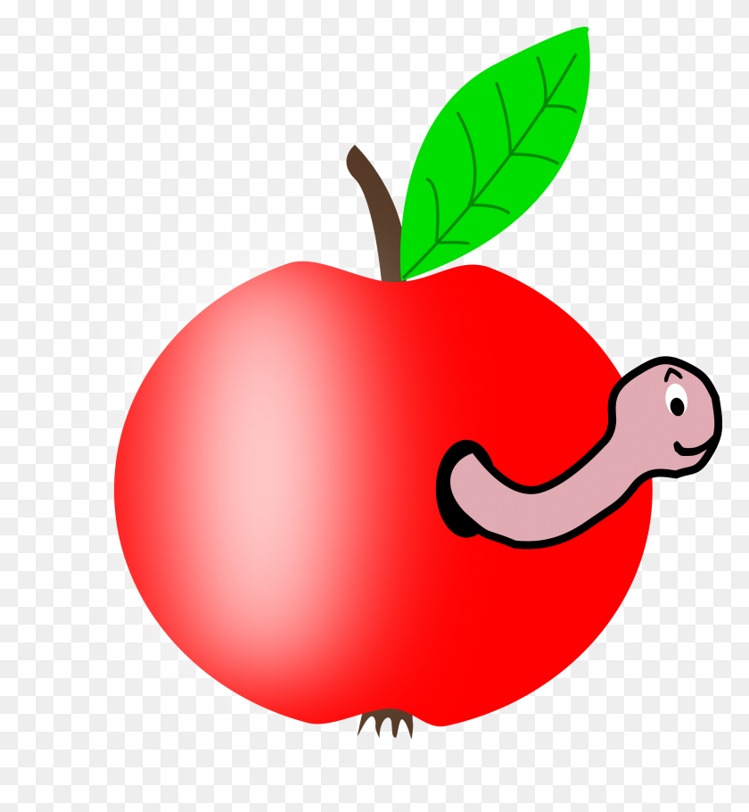2200x2400 Worm In An Apple Vector Clipart Image - Apple Clip Art Free