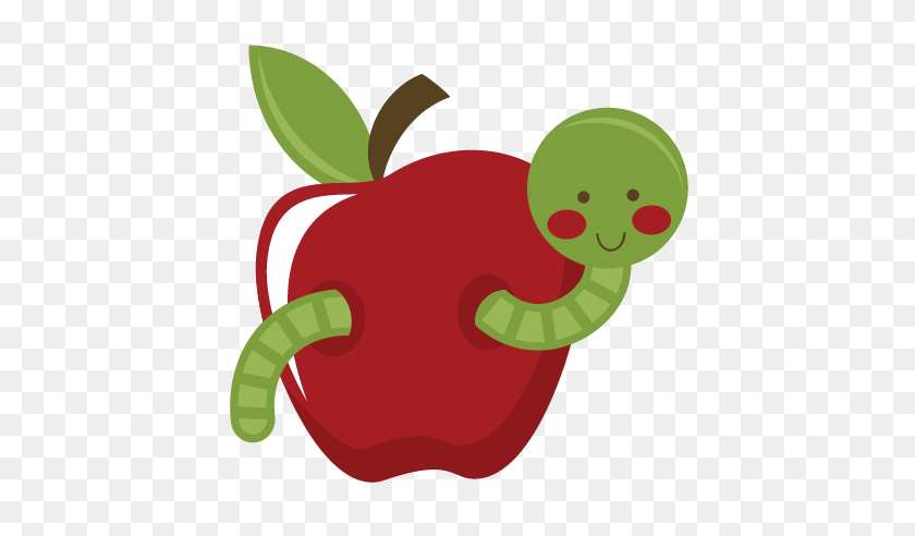 432x432 Worm In Apple For Scrapbooking Worm Apple - School Apple Clipart