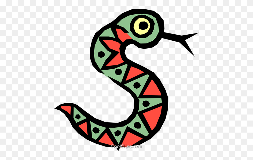 480x471 Worm Or Snake Royalty Free Vector Clip Art Illustration - Serpent Clipart