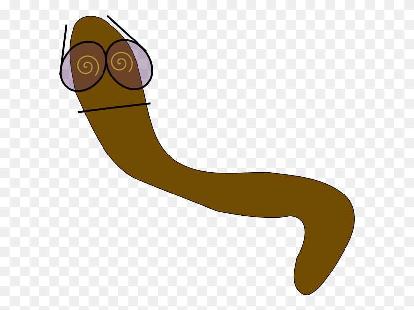 600x568 Worm With Crazy Glasses Clip Art - Rattlesnake Clipart